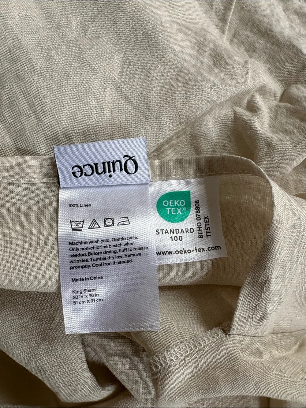 Like New Quince European Linen Duvet Cover Set - Natural Chambray, King/Cal King